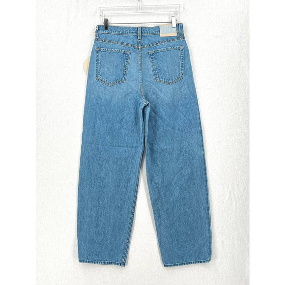 MOTHER SNACKS Jeans Womens 28 Blue Pleated Fun Dip Puddle Like Nothing Else NEW - Picture 3 of 16